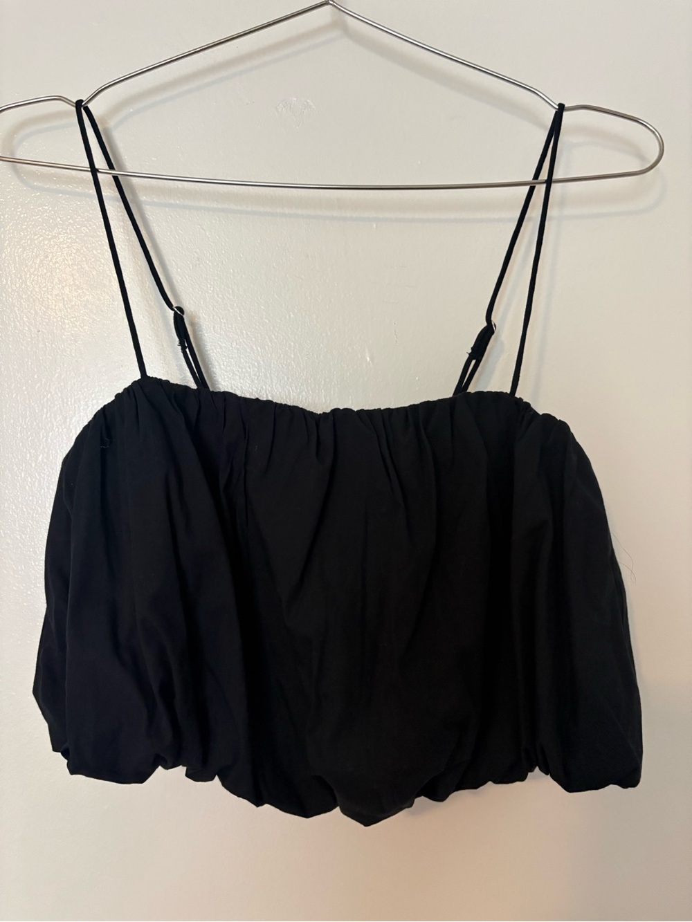 Abercrombie & Fitch Black Spaghetti Strap Bubble Hem Women's Top xs